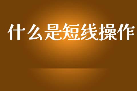 什么是短线操作_https://m.qdlswl.com_恒生指数直播喊单_第1张