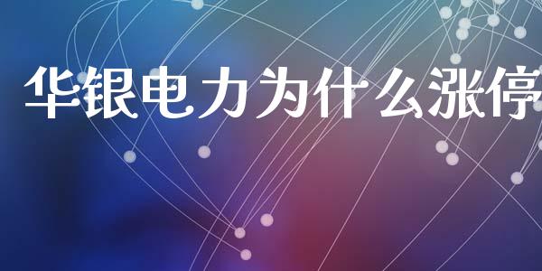 华银电力为什么涨停_https://m.qdlswl.com_纳指直播_第1张