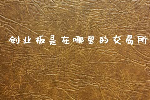 创业板是在哪里的交易所_https://m.qdlswl.com_恒生指数直播喊单_第1张