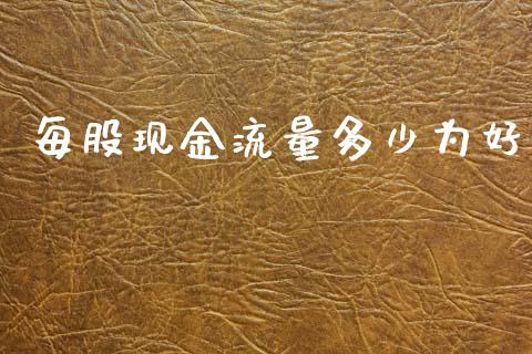 每股现金流量多少为好_https://m.qdlswl.com_纳指直播_第1张