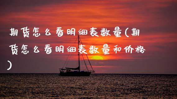 期货怎么看明细表数量(期货怎么看明细表数量和价格)_https://m.qdlswl.com_恒生指数直播喊单_第1张