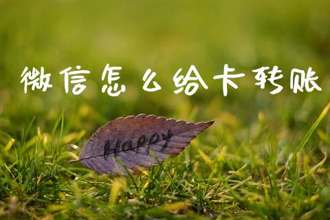 微信怎么给卡转账_https://m.qdlswl.com_恒指德指直播室_第1张