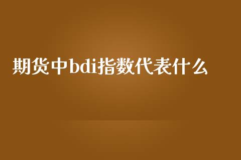 期货中bdi指数代表什么_https://m.qdlswl.com_恒生指数直播喊单_第1张