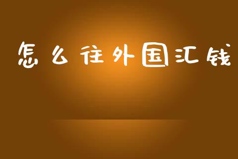 怎么往外国汇钱_https://m.qdlswl.com_恒指德指直播室_第1张