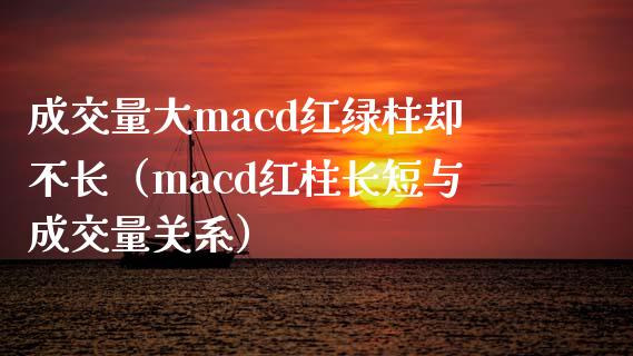 成交量大macd红绿柱却不长（macd红柱长短与成交量关系）_https://m.qdlswl.com_恒指德指直播室_第1张