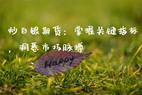 炒白银期货：掌握关键指标，洞悉市场脉搏_https://m.qdlswl.com_恒生指数直播喊单_第1张