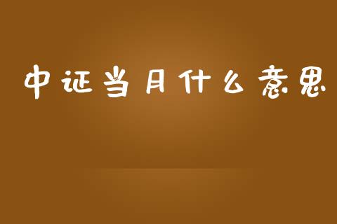 中证当月什么意思_https://m.qdlswl.com_纳指直播_第1张