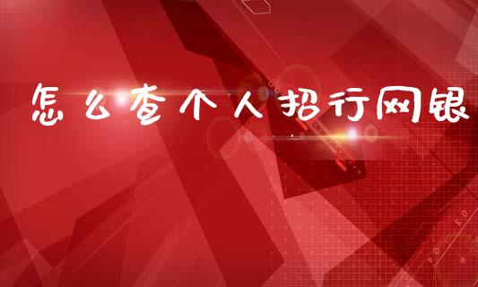 怎么查个人招行网银_https://m.qdlswl.com_恒指德指直播室_第1张
