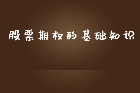 股票期权的基础知识_https://m.qdlswl.com_恒生指数直播喊单_第1张