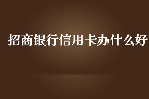 招商银行信用卡办什么好_https://m.qdlswl.com_恒指德指直播室_第1张