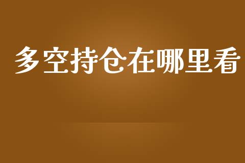 多空持仓在哪里看_https://m.qdlswl.com_恒生指数直播喊单_第1张