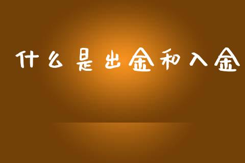 什么是出金和入金_https://m.qdlswl.com_恒指在线直播间_第1张