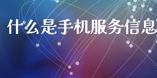 什么是手机服务信息_https://m.qdlswl.com_恒指德指直播室_第1张