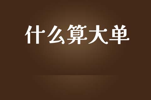 什么算大单_https://m.qdlswl.com_纳指直播_第1张