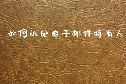 如何认定电子邮件持有人_https://m.qdlswl.com_恒指德指直播室_第1张