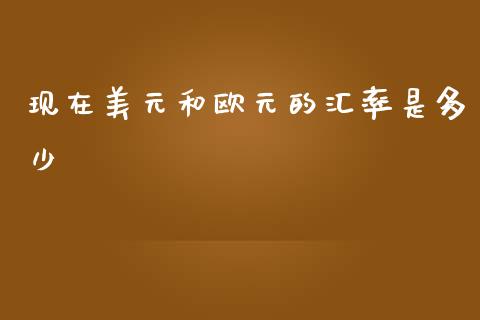 现在美元和欧元的汇率是多少_https://m.qdlswl.com_恒生指数直播喊单_第1张