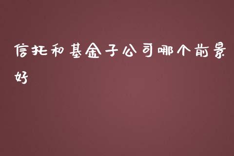 信托和基金子公司哪个前景好_https://m.qdlswl.com_恒生指数直播喊单_第1张