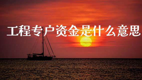 工程专户资金是什么意思_https://m.qdlswl.com_恒生指数直播喊单_第1张