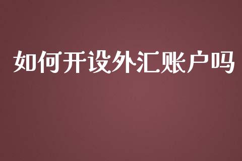 如何开设外汇账户吗_https://m.qdlswl.com_恒指德指直播室_第1张