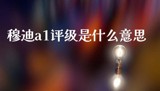 穆迪a1评级是什么意思_https://m.qdlswl.com_恒指在线直播间_第1张