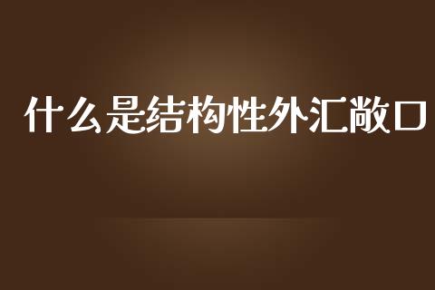 什么是结构性外汇敞口_https://m.qdlswl.com_恒指在线直播间_第1张