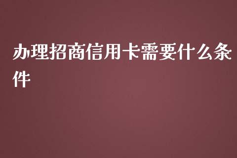 办理招商信用卡需要什么条件_https://m.qdlswl.com_恒指德指直播室_第1张