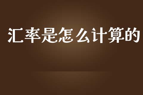 汇率是怎么计算的_https://m.qdlswl.com_纳指直播_第1张