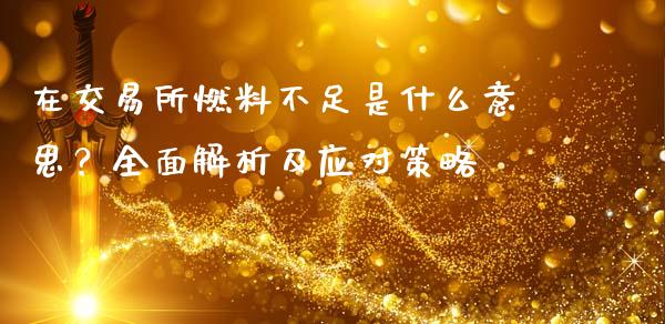 在交易所燃料不足是什么意思?全面解析及应对策略_恒指德指直播室_第1张_恒生指数直播喊单_恒指在线直播间_恒指德指直播室_纳指直播 在交易所燃料不足是什么意思?全面解析及应对策略_https://m.qdlswl.com_恒指德指直播室_第1张
