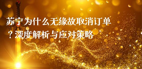 苏宁为什么无缘故取消订单？深度解析与应对策略_https://m.qdlswl.com_恒指德指直播室_第1张