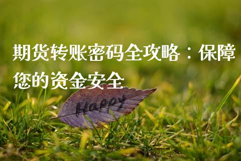 期货转账密码全攻略：保障您的资金安全_https://m.qdlswl.com_恒指德指直播室_第1张