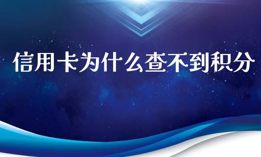 信用卡为什么查不到积分_https://m.qdlswl.com_恒指在线直播间_第1张
