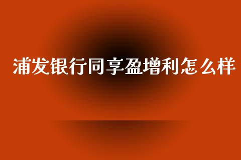 浦发银行同享盈增利怎么样_https://m.qdlswl.com_纳指直播_第1张