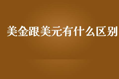 美金跟美元有什么区别_https://m.qdlswl.com_恒指德指直播室_第1张