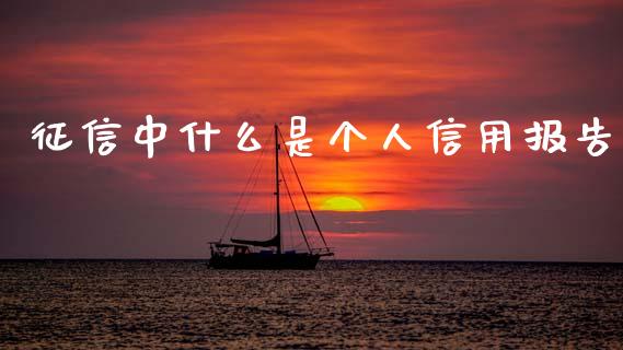 征信中什么是个人信用报告_https://m.qdlswl.com_恒指在线直播间_第1张