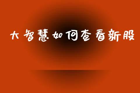 大智慧如何查看新股_https://m.qdlswl.com_恒指在线直播间_第1张