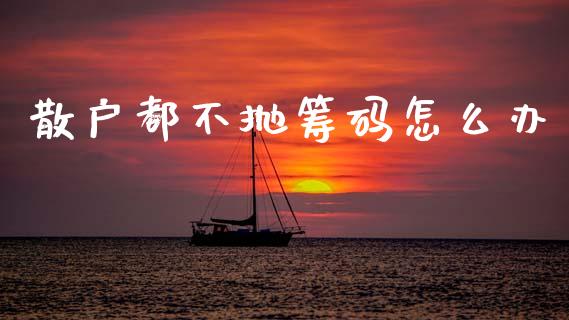 散户都不抛筹码怎么办_https://m.qdlswl.com_恒指德指直播室_第1张