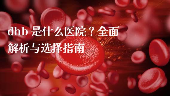 dhb 是什么医院？全面解析与选择指南_https://m.qdlswl.com_恒生指数直播喊单_第1张