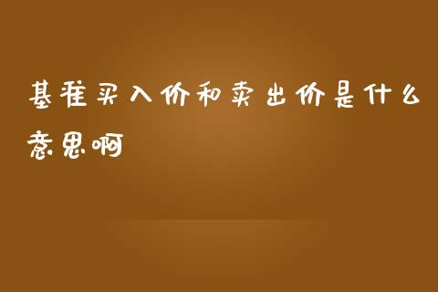 基准买入价和卖出价是什么意思啊_https://m.qdlswl.com_恒指德指直播室_第1张