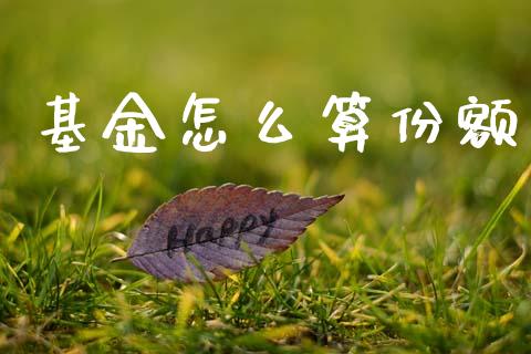 基金怎么算份额_https://m.qdlswl.com_恒指德指直播室_第1张