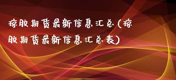 琼胶期货最新信息汇总(琼胶期货最新信息汇总表)_https://m.qdlswl.com_纳指直播_第1张