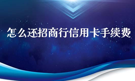 怎么还招商行信用卡手续费_https://m.qdlswl.com_恒生指数直播喊单_第1张