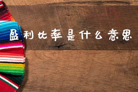 盈利比率是什么意思_https://m.qdlswl.com_恒指在线直播间_第1张