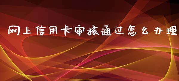 网上信用卡审核通过怎么办理_https://m.qdlswl.com_恒指德指直播室_第1张