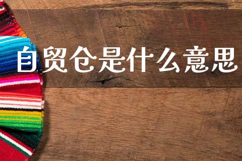 自贸仓是什么意思_https://m.qdlswl.com_恒指在线直播间_第1张