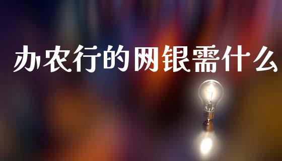 办农行的网银需什么_https://m.qdlswl.com_恒指在线直播间_第1张