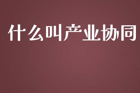 什么叫产业协同_https://m.qdlswl.com_恒指德指直播室_第1张
