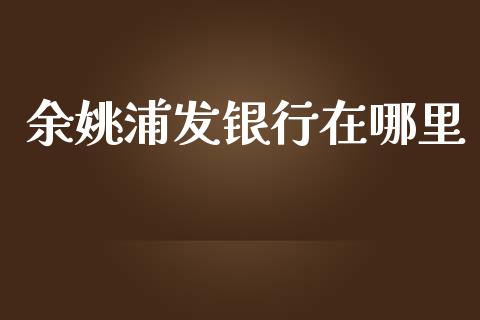 余姚浦发银行在哪里_https://m.qdlswl.com_恒指德指直播室_第1张