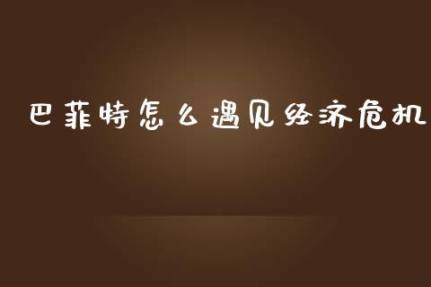 巴菲特怎么遇见经济危机_https://m.qdlswl.com_恒指德指直播室_第1张