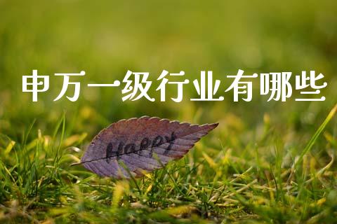 申万一级行业有哪些_https://m.qdlswl.com_恒生指数直播喊单_第1张