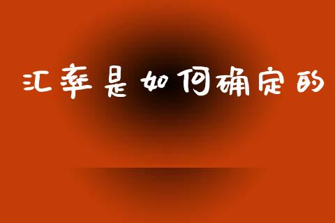汇率是如何确定的_https://m.qdlswl.com_恒指德指直播室_第1张